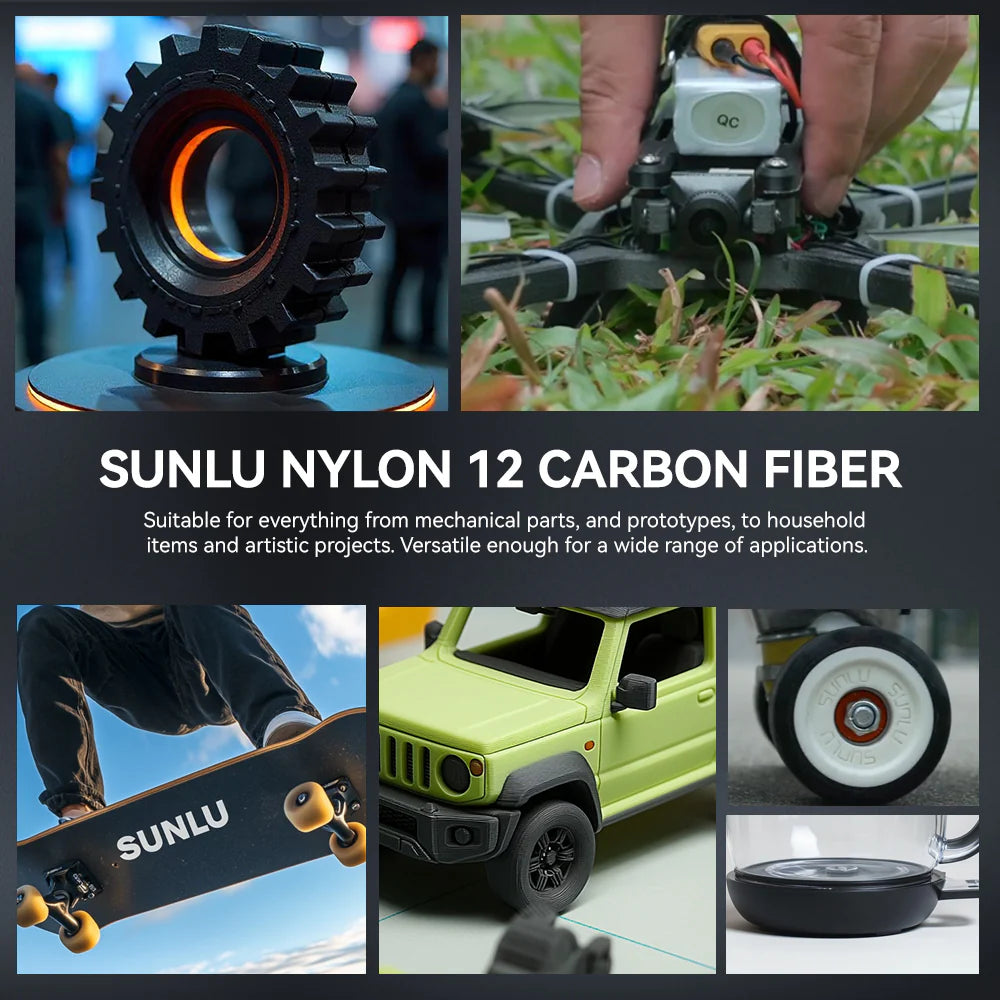 Nylon-12 Carbon Fiber (PA12-CF) 3D Printer Filament 1KG