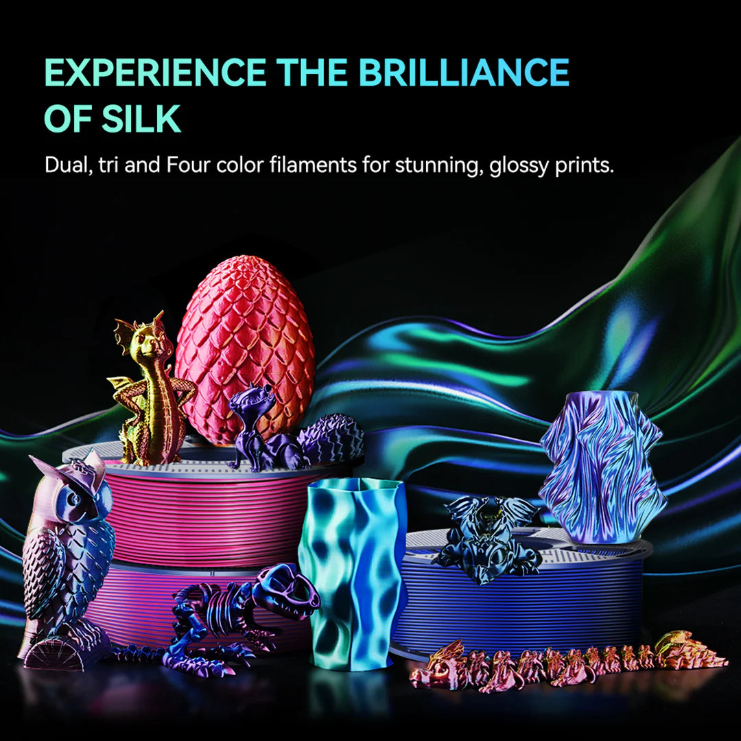 [MOQ: 3KG] Multi-Color SILK Filament(Dual-color, Tri-color and Four-color) 3D Printer Filament 1KG