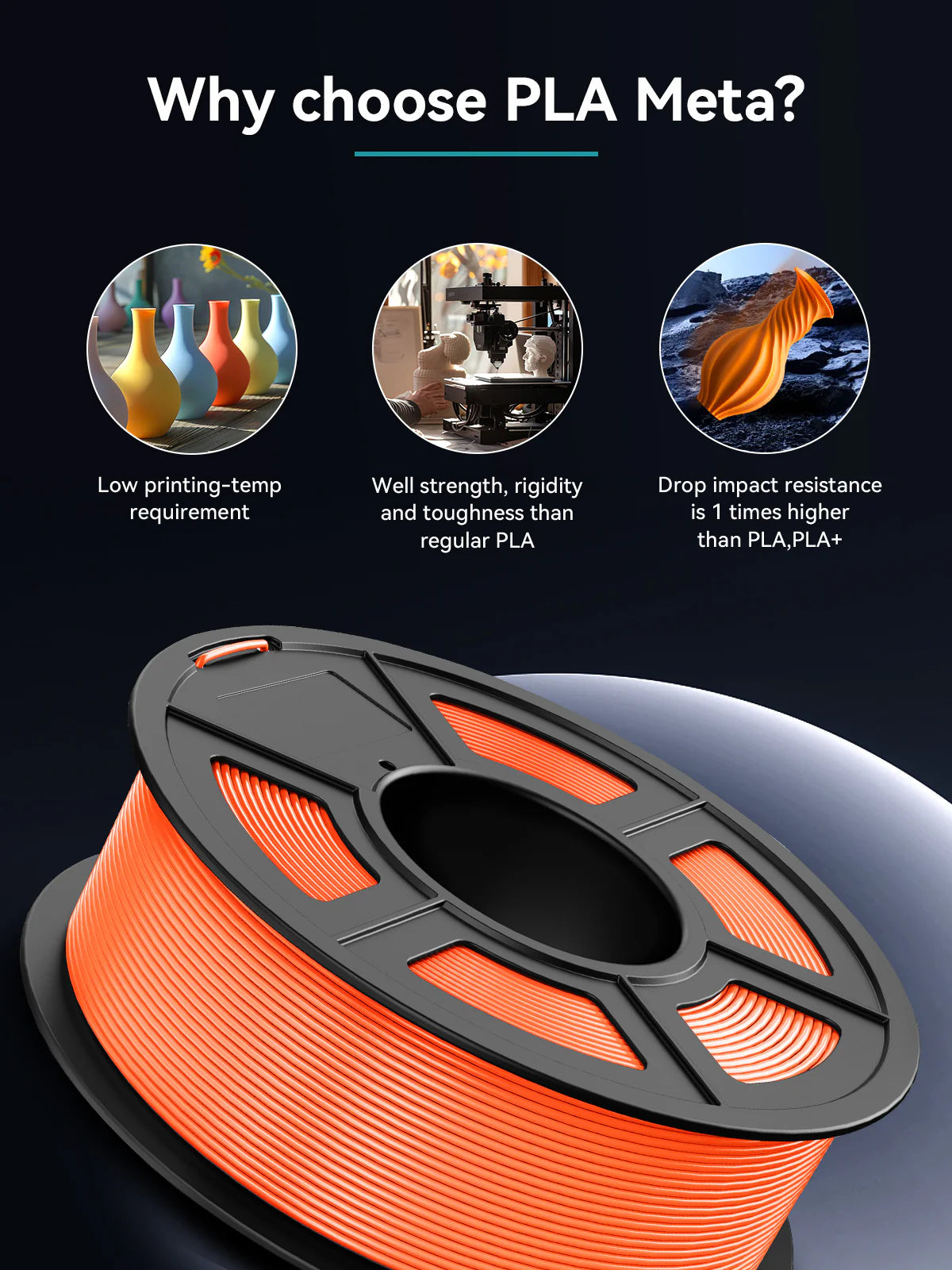 PLA Meta(Macaron Colors) 3KG Large Spool 3D Printer Filament 3KG